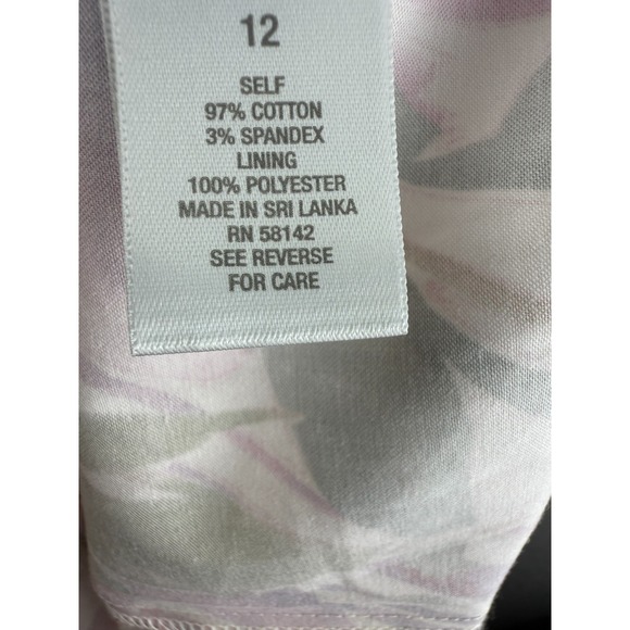 Dress Barn Women's 12 Floral Tank Dress Fit & Flare Empire Waist Pink White - Picture 6 of 8